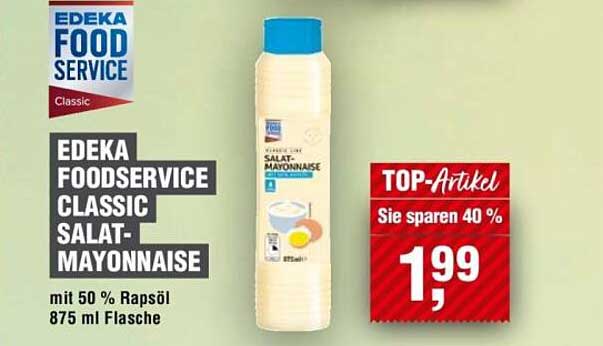 EDEKA FOODSERVICE CLASSIC SALAT-MAYONNAISE mit 50 % Rapsöl 875 ml Flasche