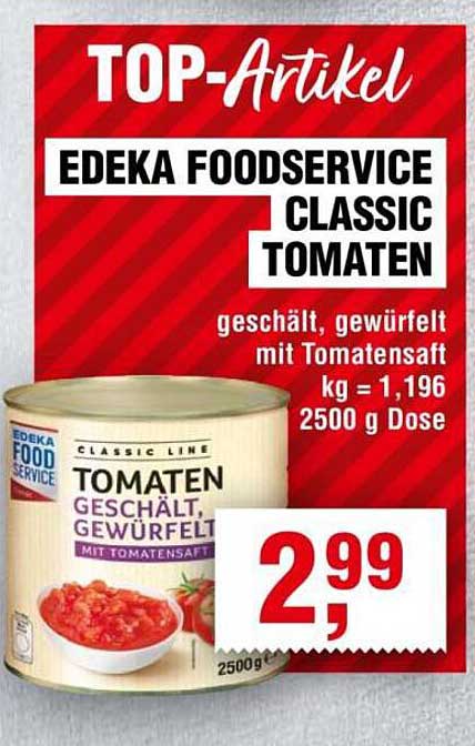 EDEKA FOODSERVICE CLASSIC TOMATEN - geschält, gewürfelt mit Tomatensaft