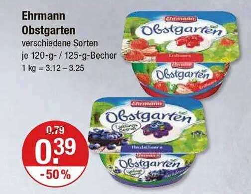 Ehrmann Obstgarten – verschiedene Sorten je 120-g / 125-g-Becher