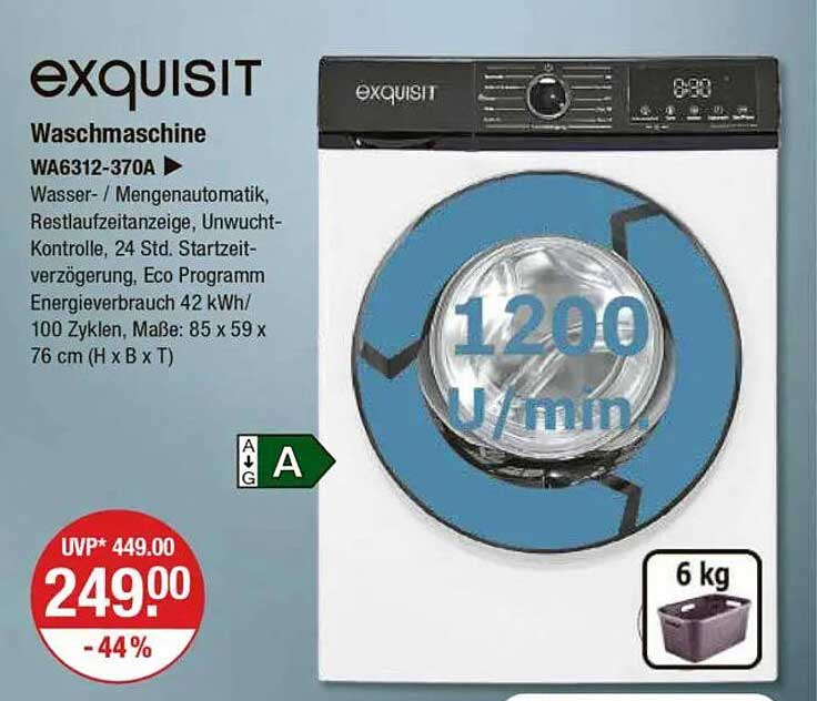 exquisit Waschmaschine WA6312-370A