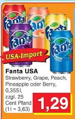 Fanta USA – Verschiedene Sorten im Angebot