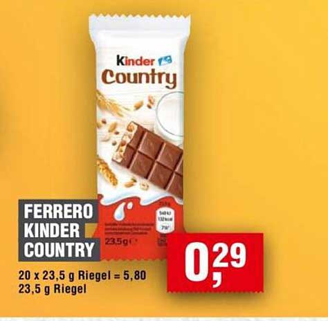 Ferrero Kinder Country, 20 x 23,5 g Riegel