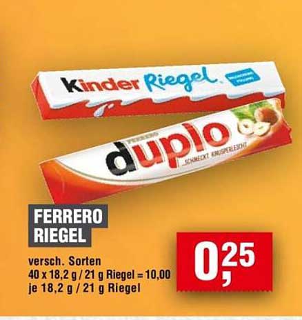 Ferrero Riegel - Kinder und Duplo