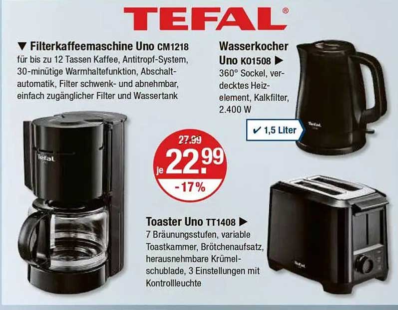 Filterkaffeemaschine Uno CM1218 von Tefal