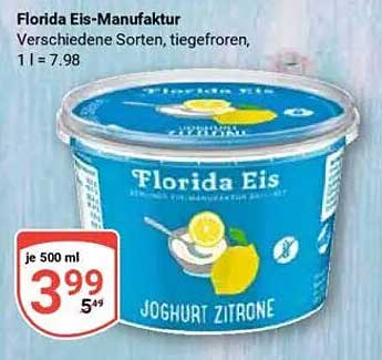 Florida Eis-Manufaktur Joghurt Zitrone, 500 ml