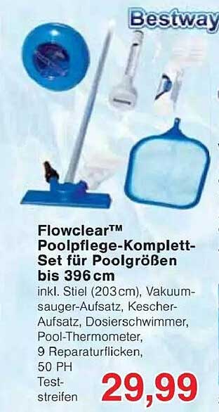 Flowclear™ Poolpflege-Komplett-Set für Poolgrößen bis 396cm