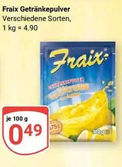 Fraix Getränkepulver - Verschiedene Sorten, 1 kg für 4,90 €