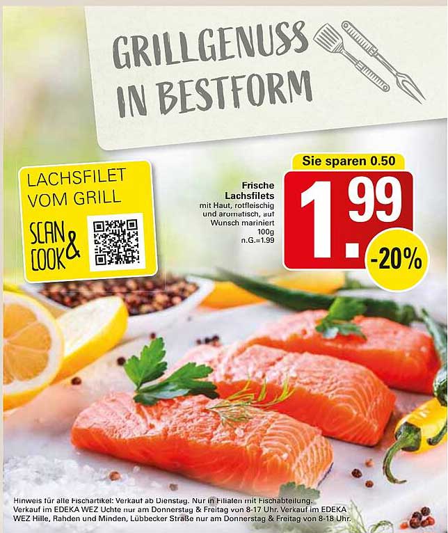Frische Lachsfilets vom Grill