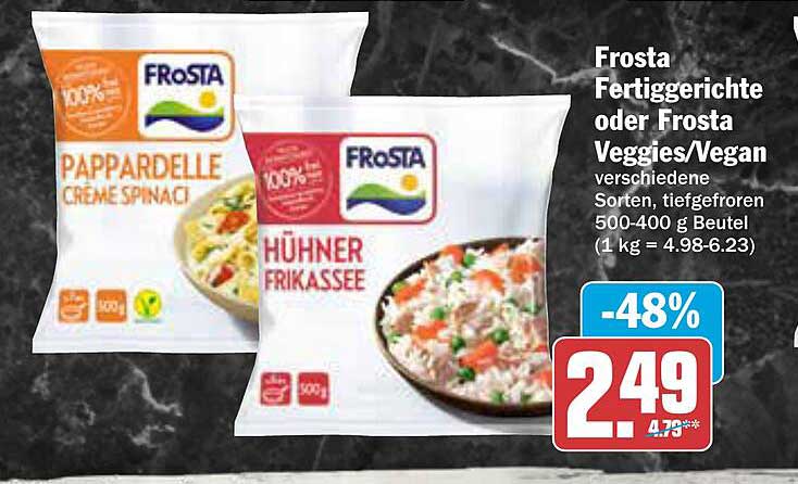 Frosta Fertiggerichte oder Frosta Veggies/Vegan