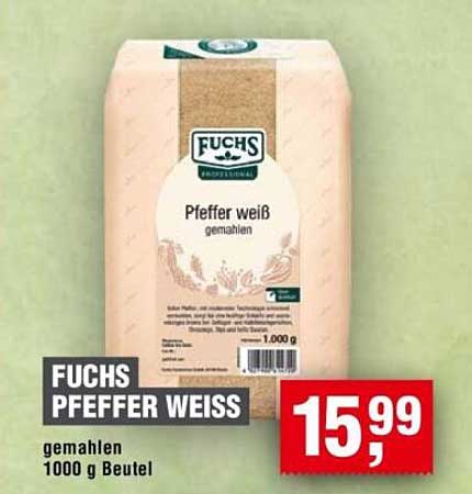 Fuchs Pfeffer Weiß gemahlen 1000 g Beutel