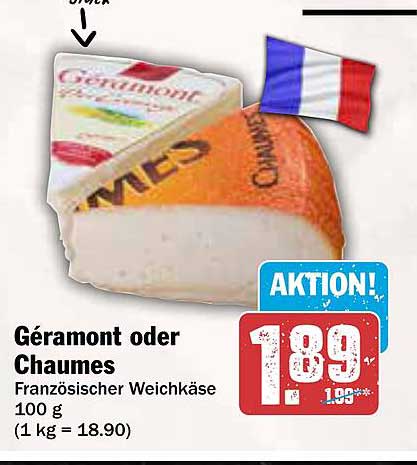 Géramont oder Chaumes – Französischer Weichkäse 100 g