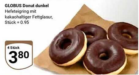 GLOBUS Donut dunkel - 4 Stück für nur 3,80 €