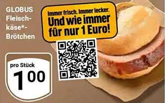 Globus Fleischkäse-Brötchen für nur 1 Euro!