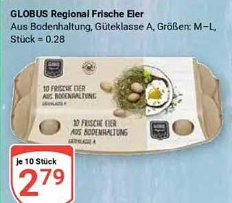 GLOBUS Regional Frische Eier - Aus Bodenhaltung, Güteklasse A