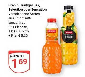 Granini Trinkgenuss, Selection oder Sensation – Fruchtsaftkonzentrat in PET-Flasche