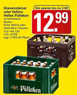Grevensteiner oder Veltins Helles Pülleken - Aktionspreis!