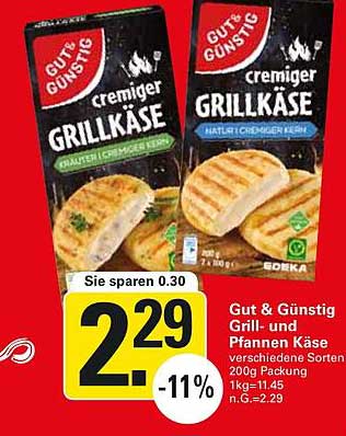 Gut & Günstig cremiger Grillkäse – 200g Packung