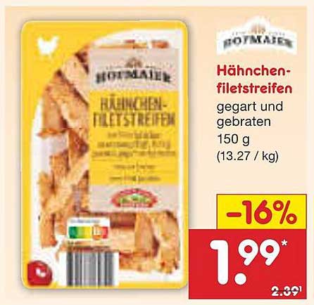 Hähnchen-Filetstreifen gegart und gebraten 150 g