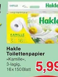 Hakle Toilettenpapier »Kamille«, 3-lagig, 16 x 150 Blatt