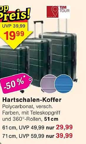 Hartschalen-Koffer in verschiedenen Farben von TIM TOUR