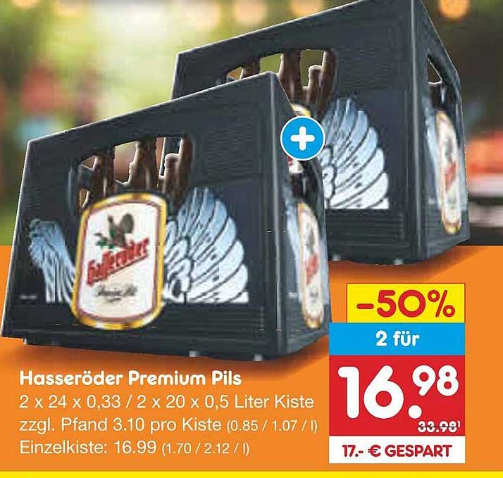 Hasseröder Premium Pils - 2 x 24 x 0,33 L / 2 x 20 x 0,5 L Kiste