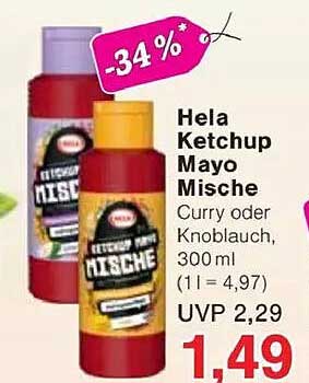Hela Ketchup Mayo Mische - Curry oder Knoblauch, 300 ml