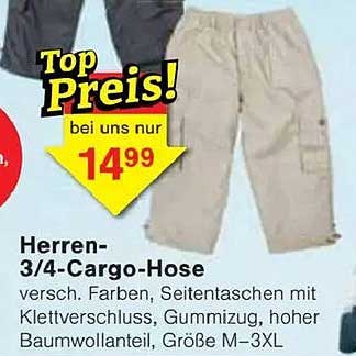 Herren 3/4-Cargo-Hose - Top Preis!