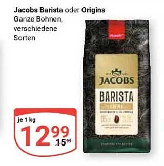 Jacobs Barista oder Origins Ganze Bohnen - verschiedene Sorten