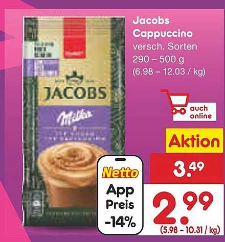 Jacobs Cappuccino - verschiedene Sorten 290 – 500 g