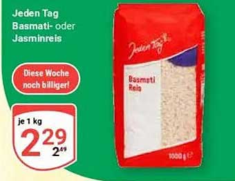 Jeden Tag Basmati- oder Jasminreis, 1 kg