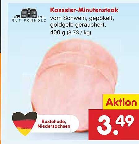 Kasseler-Minutensteak vom Schwein, gepökelt, goldgelb geräuchert, 400 g