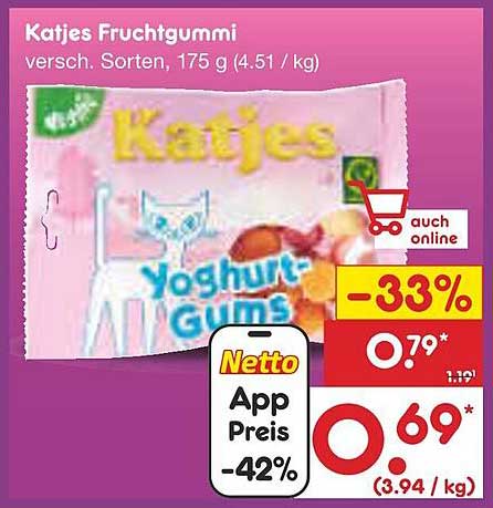 Katjes Fruchtgummi - verschiedene Sorten, 175 g