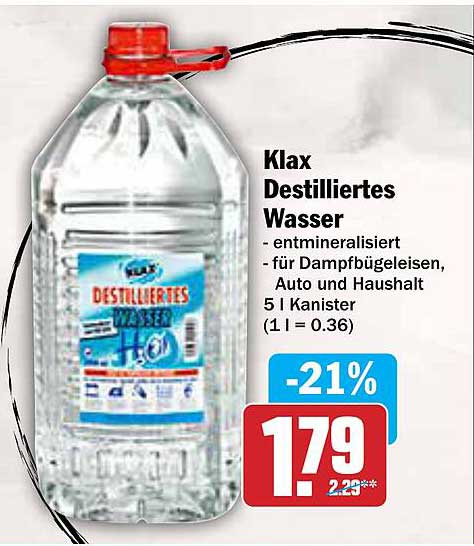 Klax Destilliertes Wasser 5 l Kanister