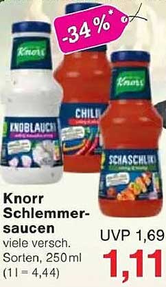 Knorr Schlemmer-Saucen 250 ml, viele Sorten