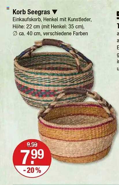 Korb Segras - Einkaufskorb mit Henkel aus Kunstleder
