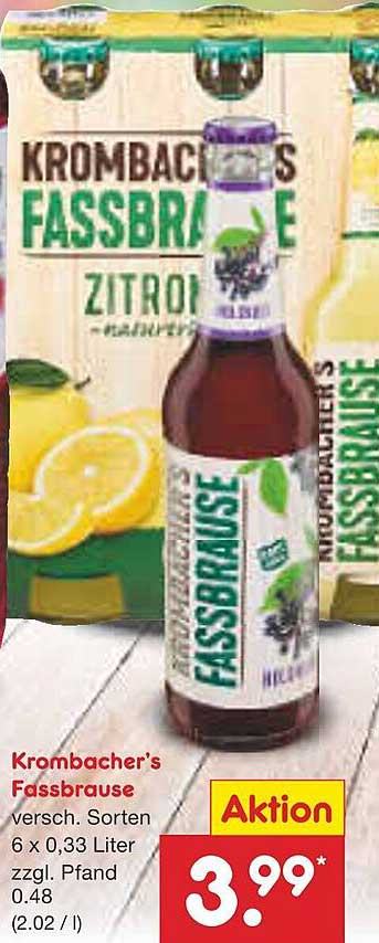 Krombacher's Fassbrause - Verschiedene Sorten, 6 x 0,33 Liter