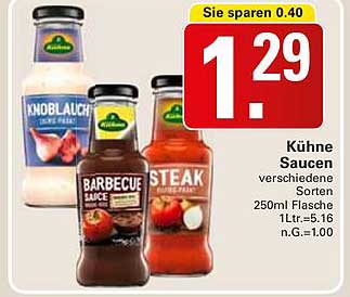 Kühne Saucen verschiedene Sorten 250ml Flasche