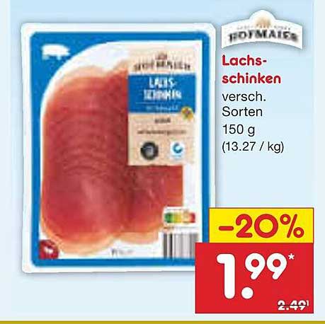 Lachsschinken verschiedene Sorten 150 g