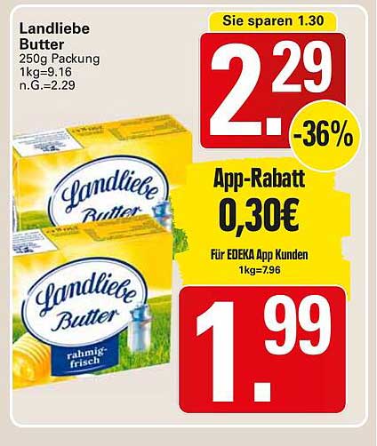 Landliebe Butter 250g Packung