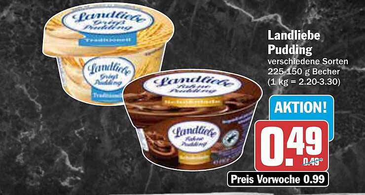 Landliebe Pudding verschiedene Sorten 225-150 g Becher