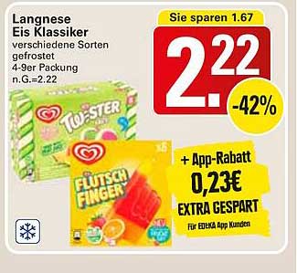 Langnese Eis Klassiker - verschiedene Sorten gefrostet 4er Packung