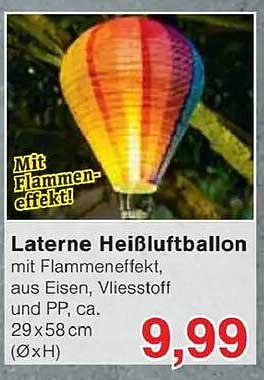Laterne Heißluftballon mit Flammeneffekt