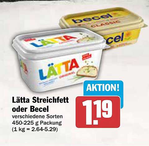 Lätta Streichfett oder Becel 450-225 g Packung