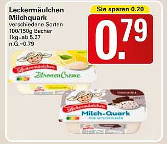 Leckermäulchen Milchquark verschiedene Sorten 100/150g Becher