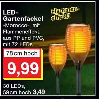LED-Gartenfackel »Morocco«, mit Flammeneffekt, aus PP und PVC, mit 72 LEDs