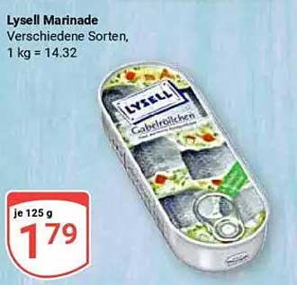 Lysell Marinade verschiedene Sorten, 125 g