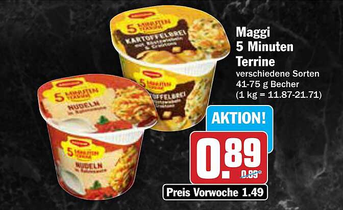 Maggi 5 Minuten Terrine verschiedene Sorten 41-75 g Becher