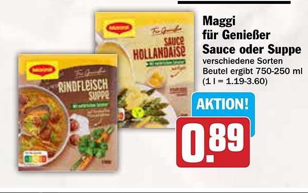 Maggi für Genießer Sauce oder Suppe - Aktion!
