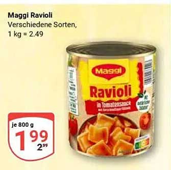 Maggi Ravioli - Verschiedene Sorten in Tomatensauce