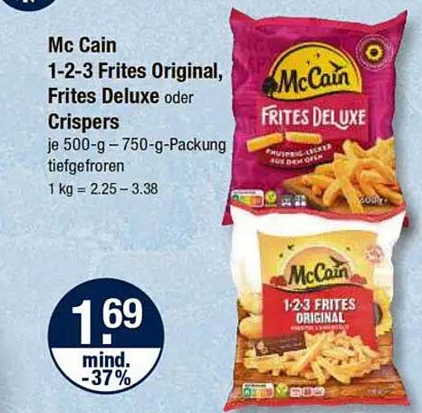 Mc Cain 1-2-3 Frites Original, Frites Deluxe oder Crispers